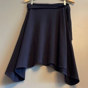BCBGMaxAzria Black Asymmetrical Midi Skirt